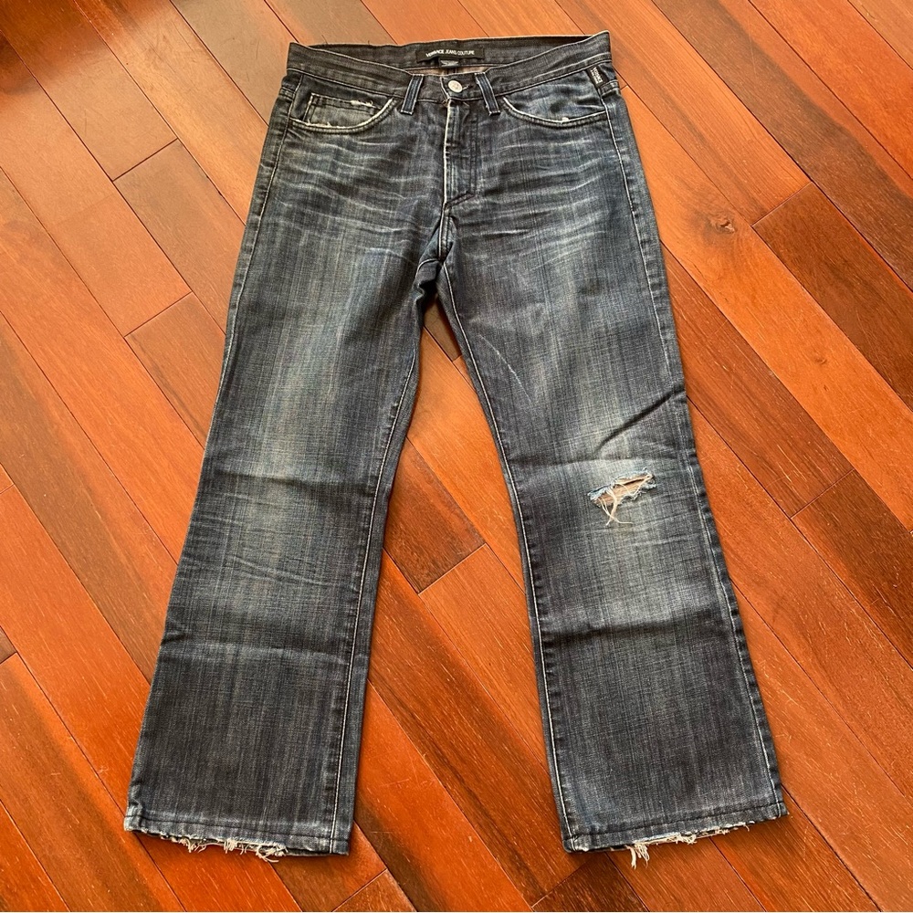 VERSACE Jeans Couture Dark Wash Distressed Jeans Sz 30